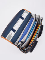 Boekentas Jongen 3 Compartimenten Cameleon Blauw vintage urban CA41-vue-porte
