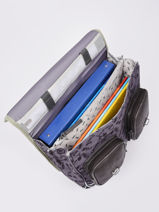 Boekentas Op Wieltjes Jongen 2 Compartimenten Cameleon Grijs vintage urban CR38-vue-porte