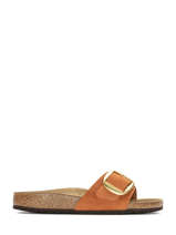 Slippers madrid big buckle uit leder-BIRKENSTOCK