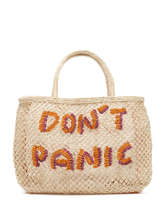 Sac Cabas "don't Panic" Format A4 Paille The jacksons Beige word bag DONTPA