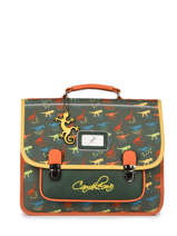 Boekentas Rtro 2 Compartimenten Cameleon Groen retro CA35