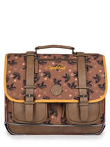 Boekentas Kinderen 3 Compartimenten Cameleon Bruin vintage urban CA41
