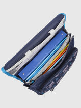 Boekentas Op Wieltjes Kind 2 Compartimenten Cameleon Blauw actual CR38-vue-porte