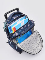 Sac  Dos  Roulettes Enfant 2 Compartiments Cameleon Bleu actual SR43-vue-porte