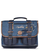 Cartable Enfant 2 Compartiments Cameleon Bleu vintage fantasy CA38