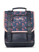 Sac  Dos Enfant 2 Compartiments Cameleon Bleu vintage fantasy SD38