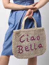 Shoppingtas "ciao Bella" Van Jute The jacksons Beige word bag CIAOBE-vue-porte