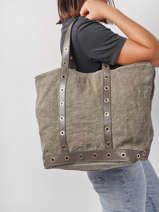 Sac Le Cabas Lin Oeillets Vanessa bruno Vert cabas 12V40315