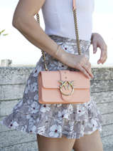 Sac Bandoulière Mini Love Bag Icon Simply Cuir Pinko Rose love bag icon 1P22JK