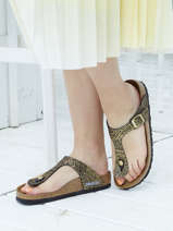 Slippers gizeh microfiber uit leder-BIRKENSTOCK