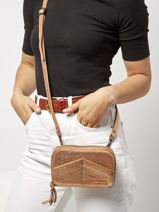 Cross Body Tas/heuptasje Paula Leder Paul marius Roze vintage PAULA-vue-porte