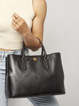 Sac  Main Marcy 36 Cuir Lauren ralph lauren Noir dryden 31876724-vue-porte