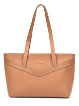 Sac Shopping Jelly Cuir Nathan baume Marron ines 2