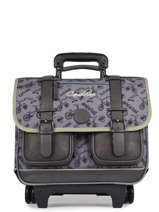 Boekentas Op Wieltjes Jongen 2 Compartimenten Cameleon Grijs vintage urban CR38
