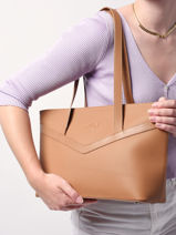 Sac Shopping Jelly Cuir Nathan baume Marron ines 2-vue-porte