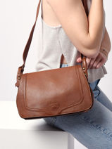 Cross Body Tas Cow Leder Basilic pepper Bruin cow BCOW15-vue-porte
