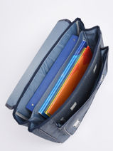 Boekentas 2 Compartimenten Caramel et cie Blauw boheme FI-vue-porte