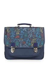 Boekentas 2 Compartimenten Caramel et cie Blauw fier GA