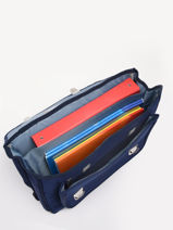 Cartable 2 Compartiments Caramel et cie Bleu fier GA-vue-porte