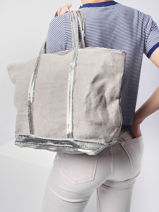 Schoudertas Met Rits L Le Cabas Linnen Vanessa bruno Grijs cabas lin 31V40409-vue-porte
