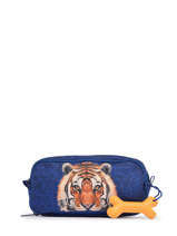 Pennenzak 3 Compartimenten Stones and bones Blauw boys B