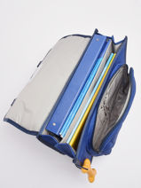 Cartable 2 Compartiments Lily Boys Stones and bones Bleu boys B-vue-porte