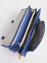 Cartable 2 Compartiments Stones and bones Bleu boys B-vue-porte
