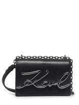 Sac Bandoulire K/signature Cuir Karl lagerfeld Noir k signature 225W3041