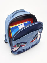 Sac  Dos Ralphie 1 Compartiment Jeune premier Bleu daydream boys B-vue-porte