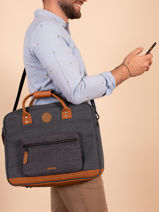 Porte Documents (main) 1 Compartiment + Pc 15" Cabaia Gris laptop MESS-vue-porte