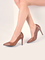 Escarpins Talon Aiguille En Cuir Tamaris Marron women 29-vue-porte