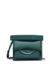 Cross Body Tas Karl Seven Grainy Leder Karl lagerfeld Groen karl seven 225W3081