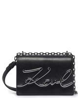 Sac Bandoulire K/signature Cuir Karl lagerfeld Noir k signature 225W3040