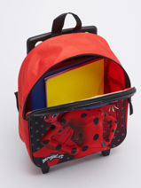 Sac A Dos  Roulettes 1 Compartiment Miraculous Rouge around town 2594-vue-porte