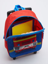 Sac A Dos  Roulettes 1 Compartiment Sam le pompier Rouge hero 9448-vue-porte