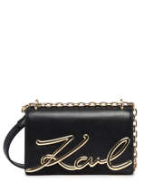 Sac Bandoulire K/signature Cuir Karl lagerfeld Noir k signature 225W3041