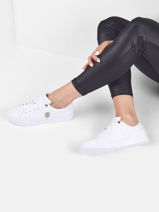 Sneakers Th Hardware Logo Uit Leder Tommy hilfiger Wit women 6523YBR-vue-porte