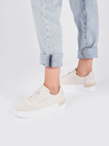 Sneakers Th Signature Suede Uit Leder Tommy hilfiger Wit women 6518AF4-vue-porte