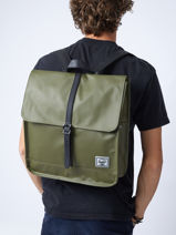 Sac  Dos Herschel Vert weather resistant 10998-vue-porte