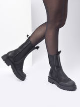 Boots Uit Leder Mjus Zwart women P82204-vue-porte