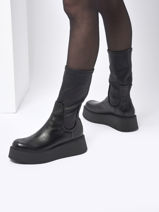 Boots Uit Leder Mjus Zwart women P78304-vue-porte
