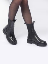 Boots Uit Leder Mjus Zwart women M77203-vue-porte