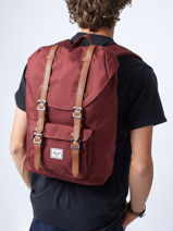 Sac  Dos 1 Compartiment + Pc 13" Herschel Rouge classics 10020-vue-porte