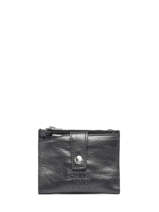 Porte-monnaie Metallic Cuir Basilic pepper Noir metallic BMET94