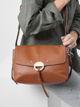Sac Bandoulire Othilia En Cuir Lisse Vanessa bruno Marron othilia 33V40813-vue-porte
