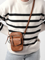 Cross Body Tas Gun Miniprix Bruin gun MD1888-vue-porte