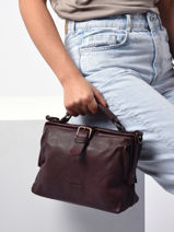 Handtas Cow Leder Basilic pepper Violet cow BCOW05-vue-porte