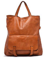 Sac  Dos/sac Shopping Dewashed Cuir Milano Marron dewashed DE22062