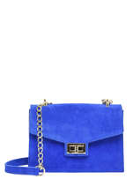 Sac Bandouliere Velvet Cuir Milano Bleu velvet VE21121