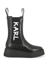 Chelsea Boots Zephyr Midi Gore Uit Leder Karl lagerfeld Zwart women PAWEI03